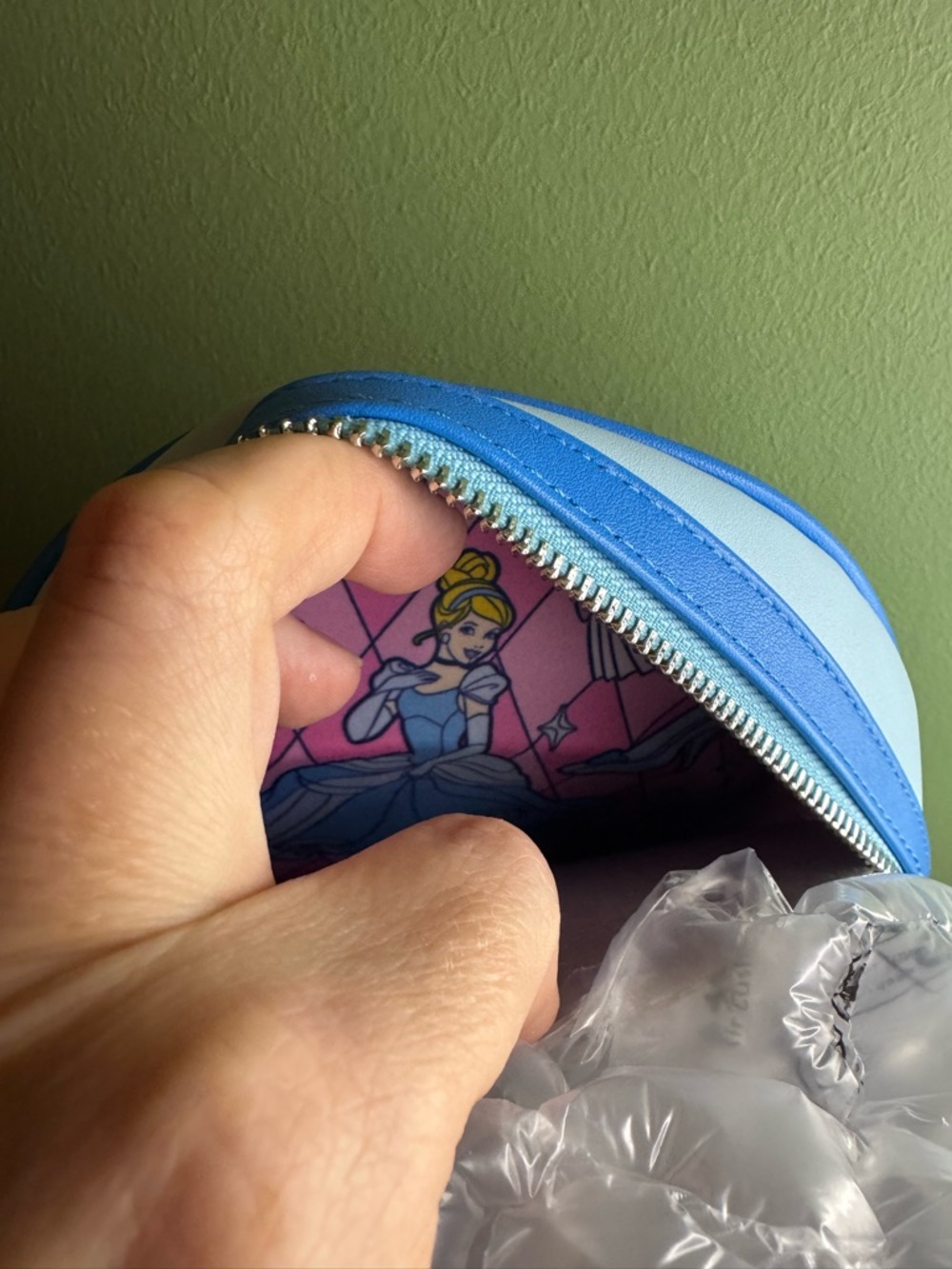 Loungefly Disney Cinderella Stained Glass Blue Pink Backpack - Picture 6 of 6